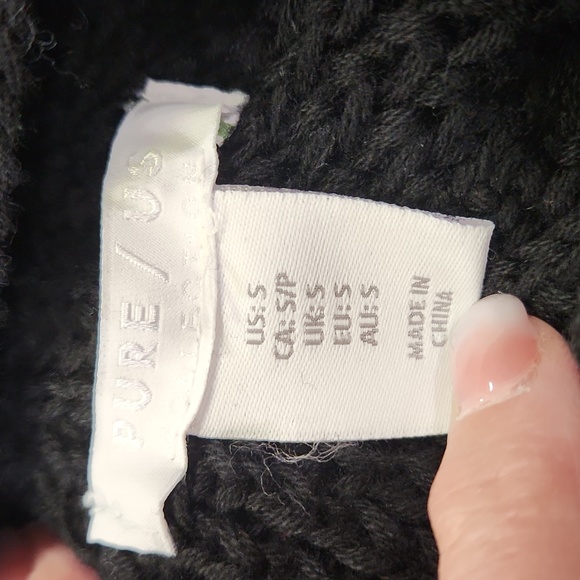 PURE Mock Turtleneck Black Sweater - Size Small - Picture 6 of 8